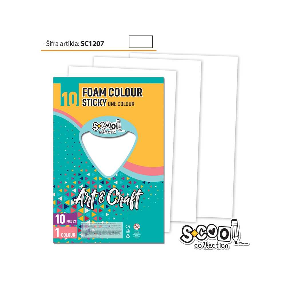 Hârtie buretată adezivă albă set 10 bucăți format A4 S-COOL / OFFISHOP SC1207