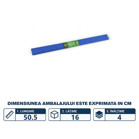 Set hârtie creponată bleumarin 200 × 50 cm cu 10 bucăți KOH-I-NOOR K9755-15