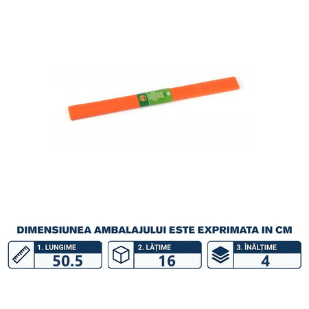 Set hârtie creponată portocalie 200 × 50 cm cu 10 coli KOH-I-NOOR K9755-12