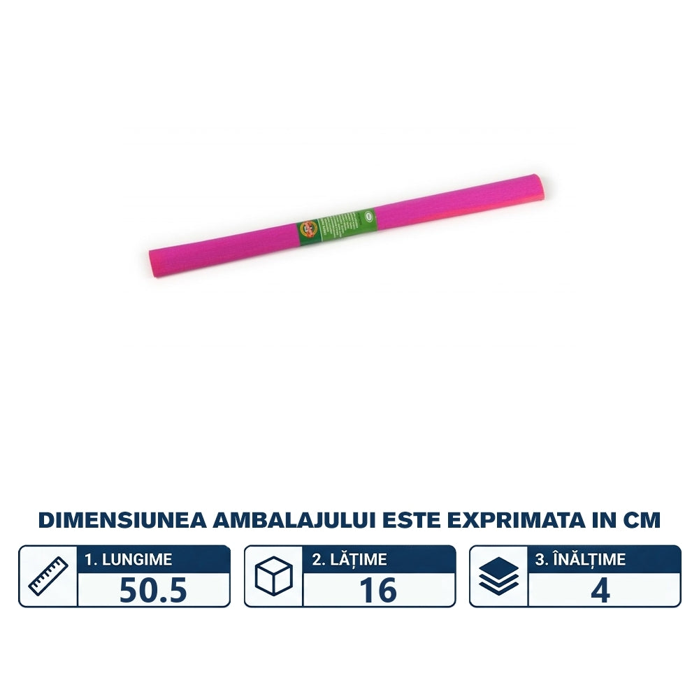 Set hârtie creponată purpurie 200 × 50 cm cu 10 bucăți KOH-I-NOOR K9755-04