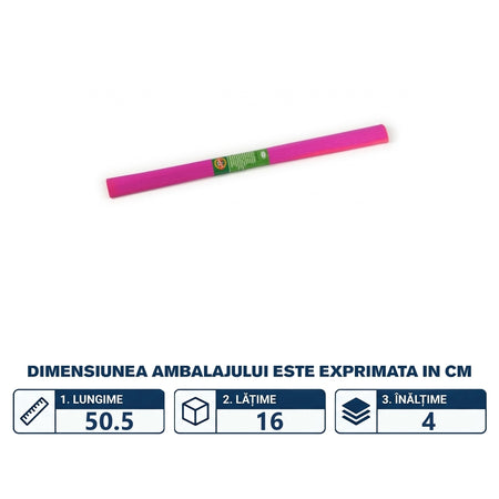 Set hârtie creponată purpurie 200 × 50 cm cu 10 bucăți KOH-I-NOOR K9755-04