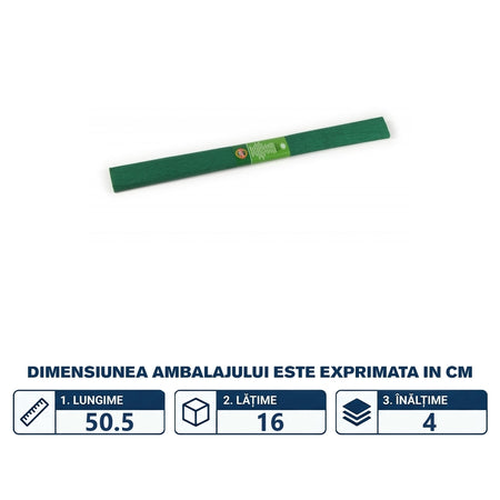 Set de 10 coli de hârtie creponată verde închis 200 × 50 cm KOH-I-NOOR K9755-19
