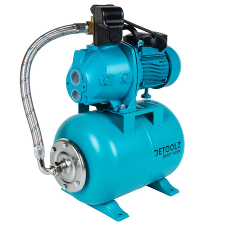 Hidrofor Detoolz 0.9 kW, 2280 l/h, butelie 24L, fontă, ejector Detoolz DZ-HD1001-G01