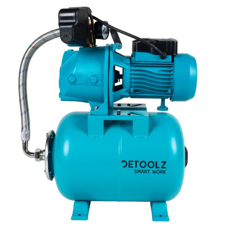 Hidrofor Detoolz 0.9 kW, 2280 l/h, butelie 24L, fontă, ejector Detoolz DZ-HD1001-G01