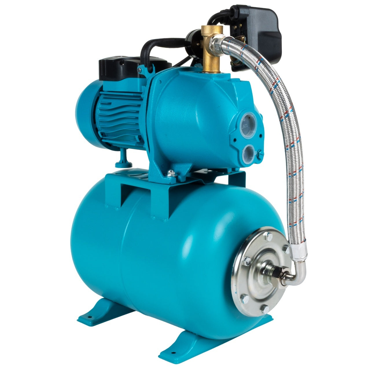 Hidrofor Detoolz 0.9 kW, 2280 l/h, butelie 24L, fontă, ejector Detoolz DZ-HD1001-G01