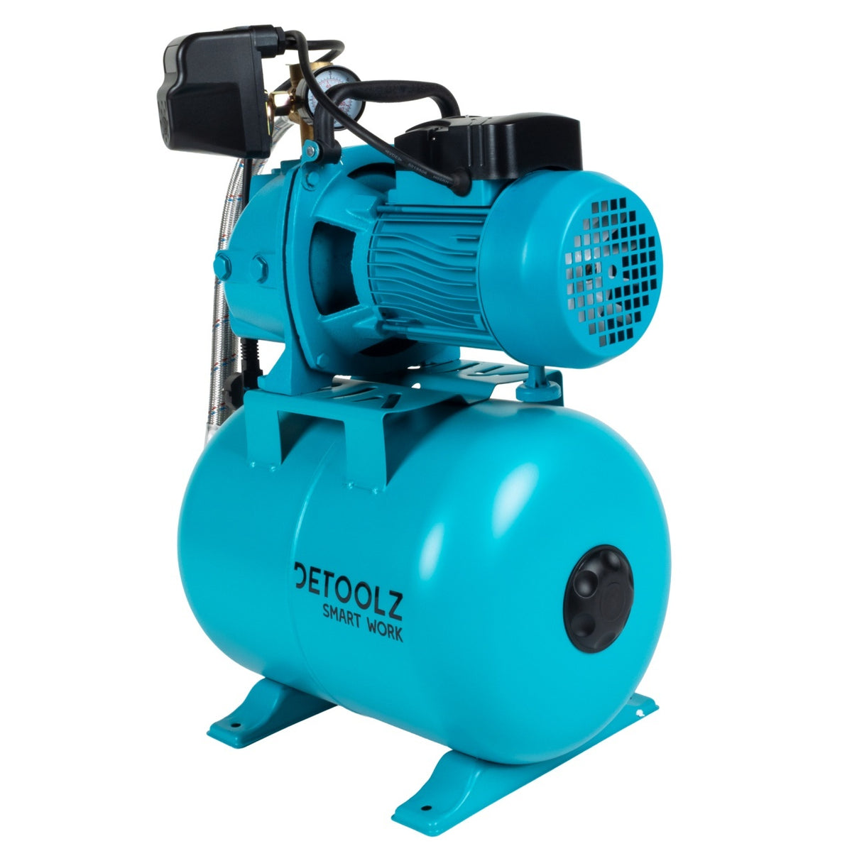 Hidrofor Detoolz 0.9 kW, 2280 l/h, butelie 24L, fontă, ejector Detoolz DZ-HD1001-G01