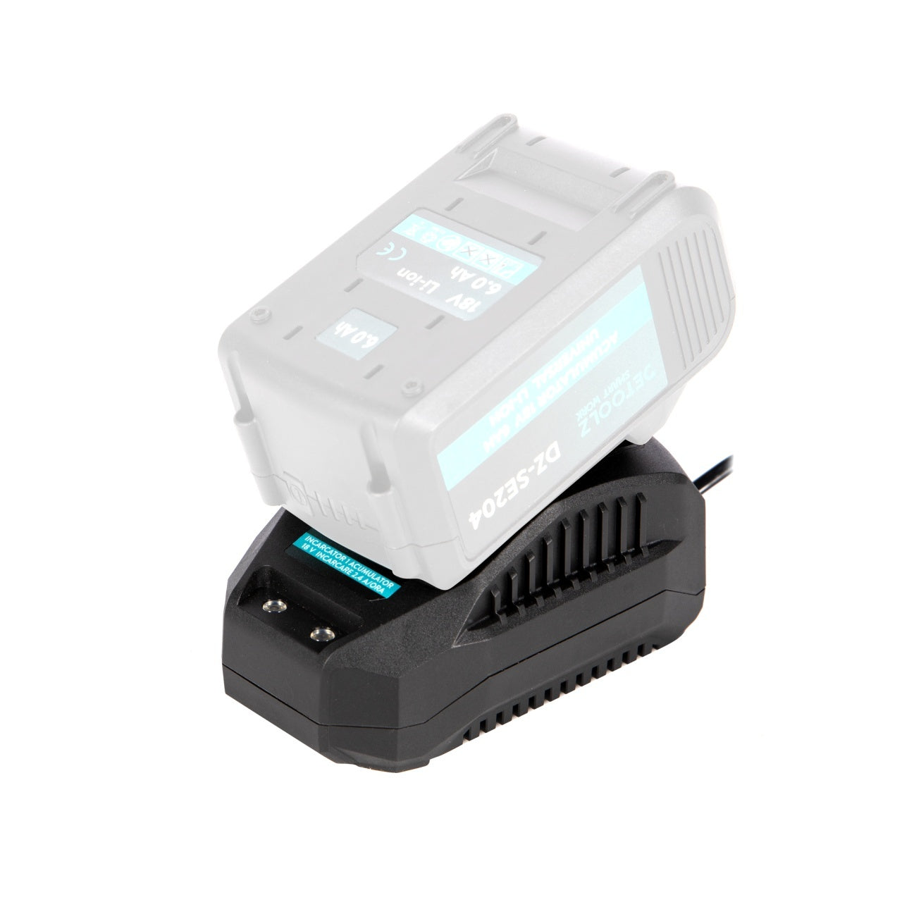 Încărcător pentru acumulator 18V, 2.4A, LED, compatibil Flexi Power Detoolz DZ-SE205