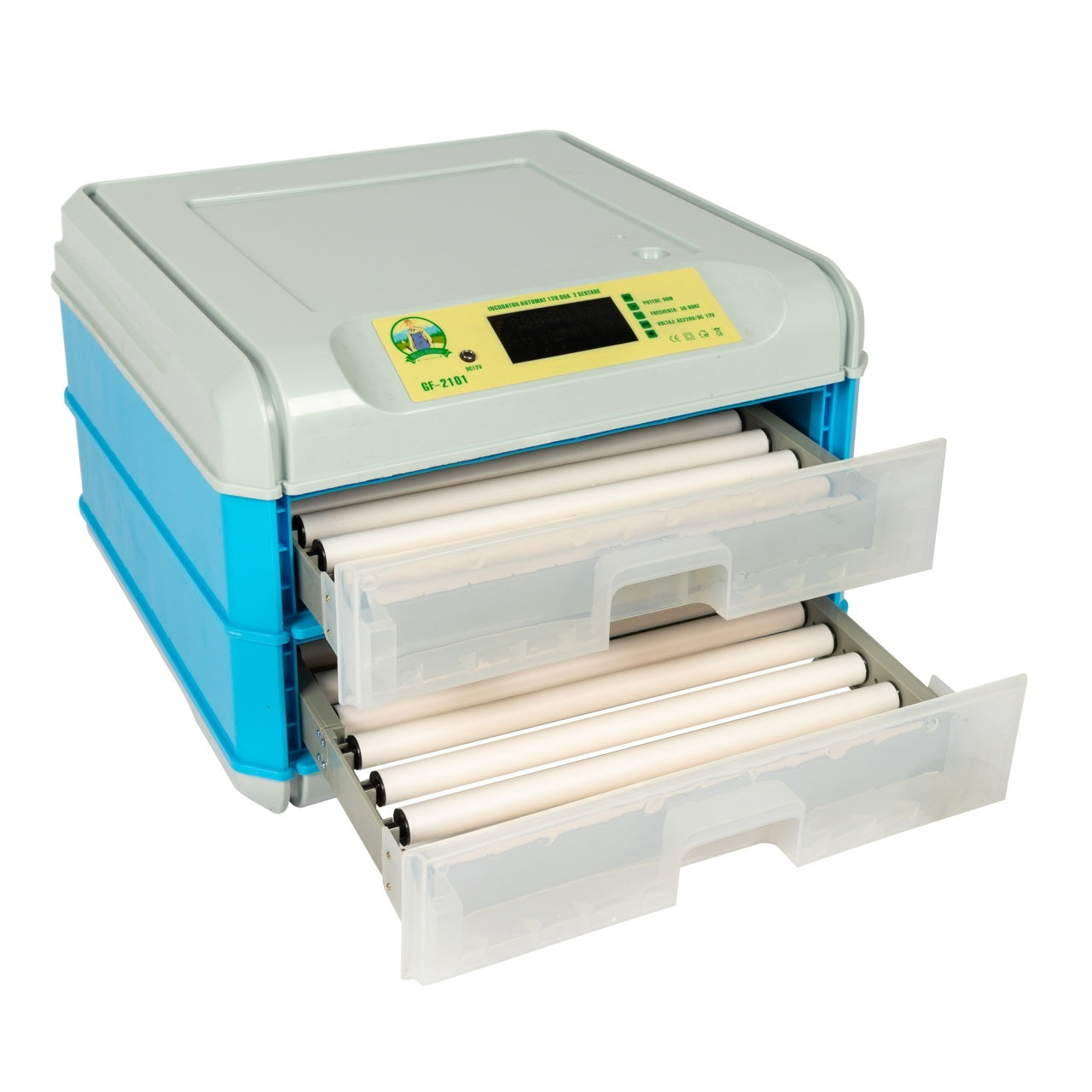 Incubator electric 128 ouă, 2 etaje, automat, alimentare 220V/12V GF-2101