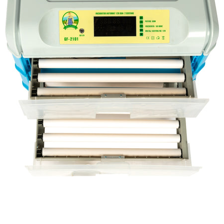 Incubator electric 128 ouă, 2 etaje, automat, alimentare 220V/12V GF-2101