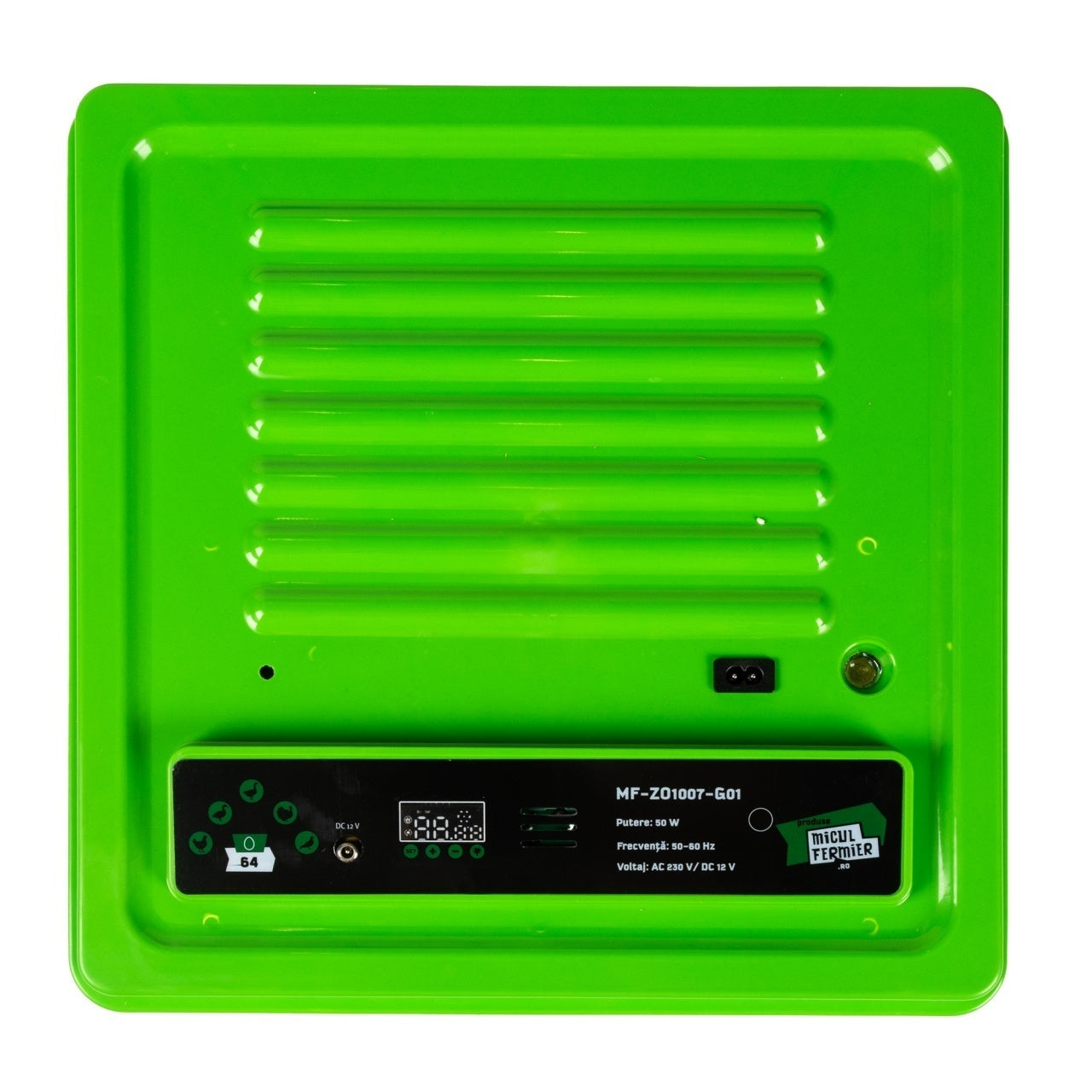Incubator electric 64 ouă 230V/12V, control automat temperatură, Micul Fermier MF-ZO1007-G01