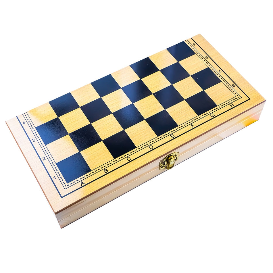 Joc 3 In 1: Sah, Table, Dame, Cutie Lemn, 29x15 Cm - Robentoys -2