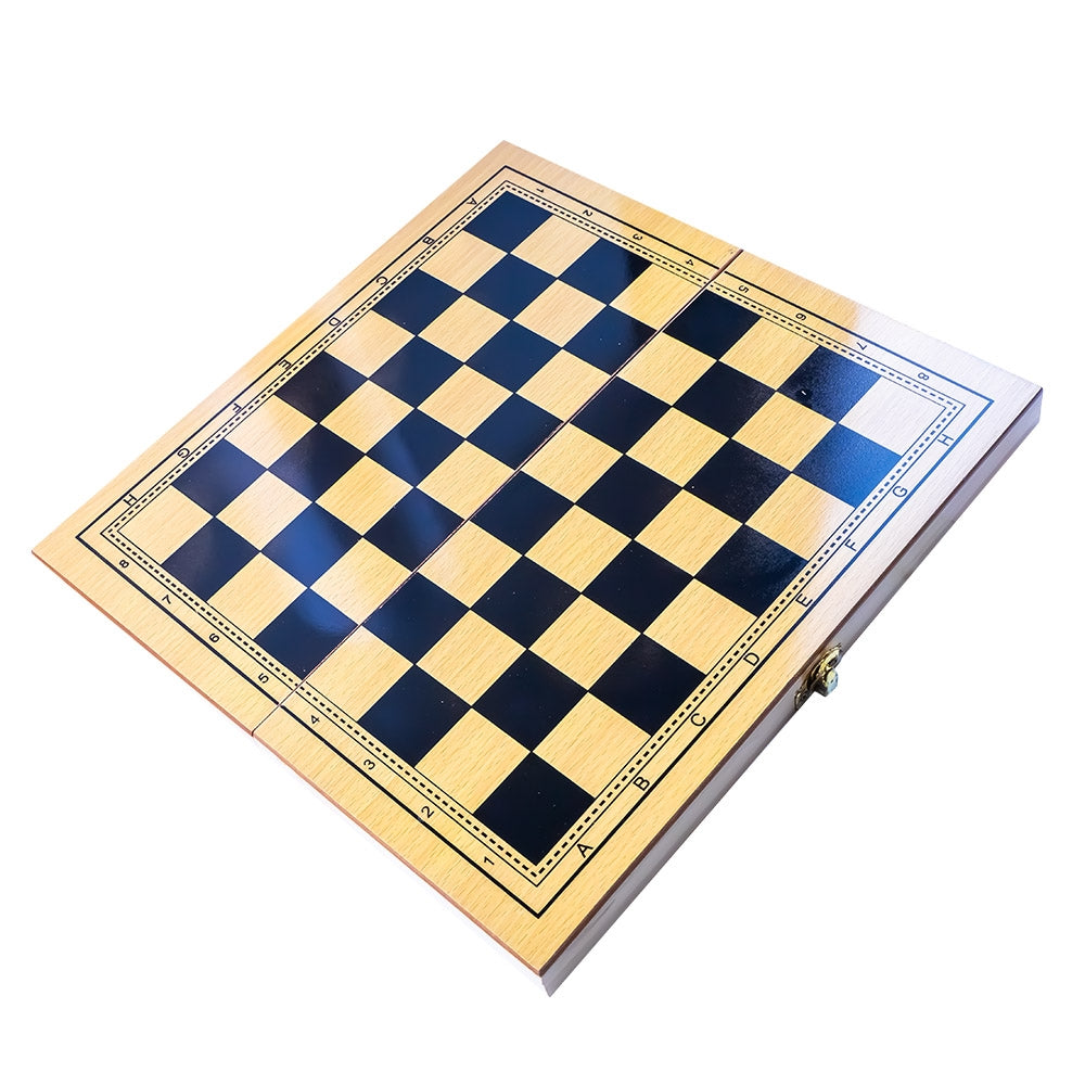 Joc 3 In 1: Sah, Table, Dame, Cutie Lemn, 29x15 Cm - Robentoys -5