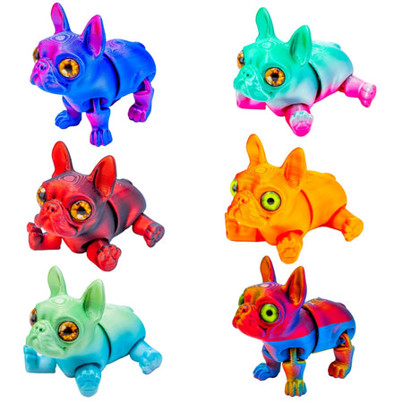 Jucărie Cățel 3D, 11 cm articulată, antistres, multicolor 28718-16