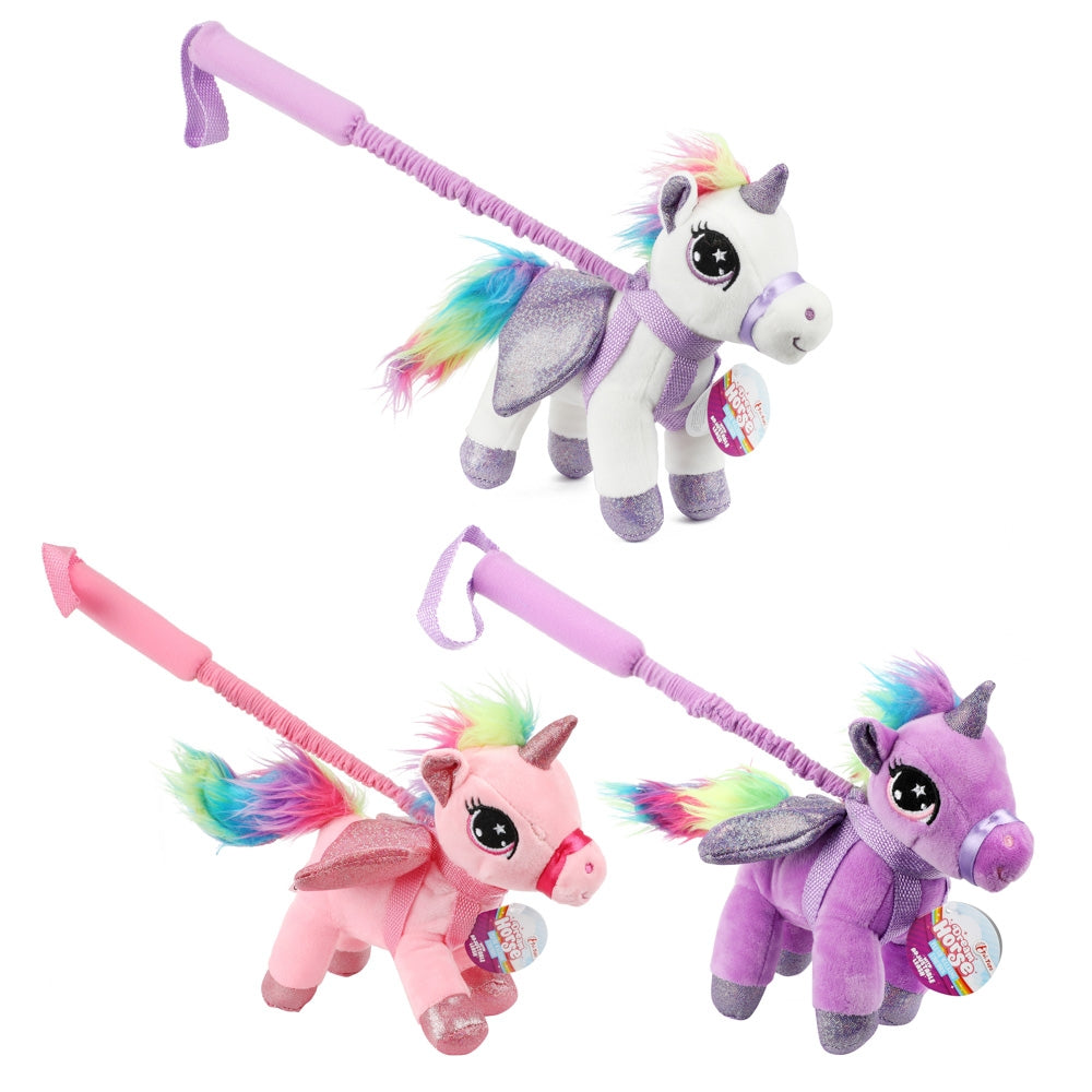 Jucărie de plus unicorn cu baghetă și ham, 19×30×21 cm, TOI-TOYS 37152Z