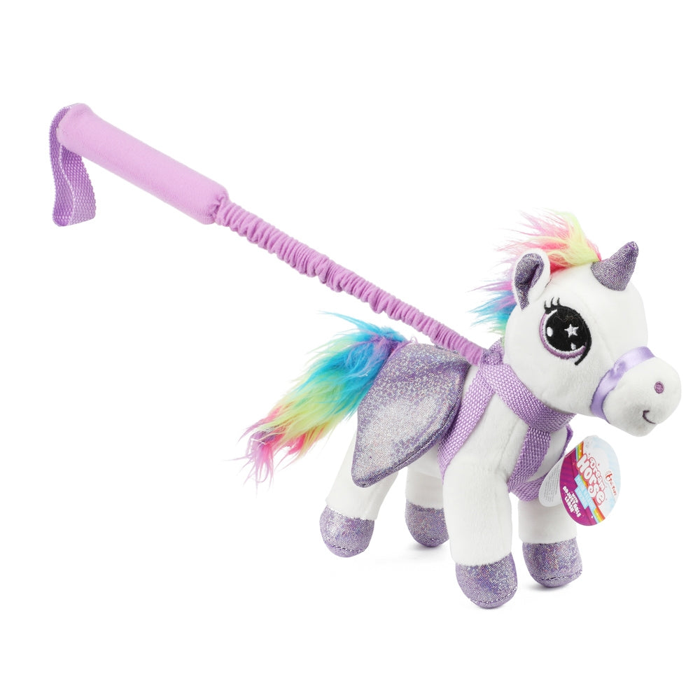 Jucărie de plus unicorn cu baghetă și ham, 19×30×21 cm, TOI-TOYS 37152Z