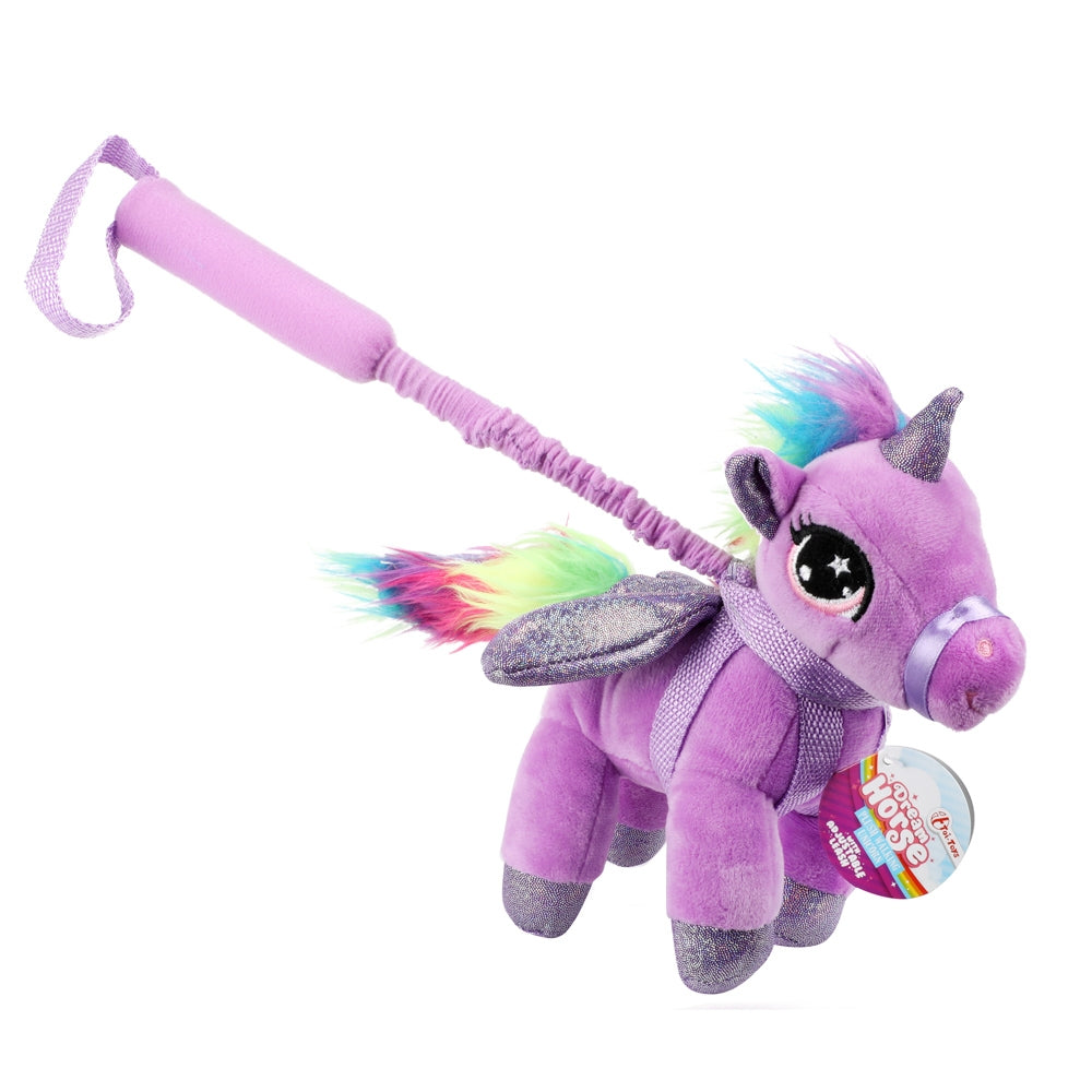 Jucărie de plus unicorn cu baghetă și ham, 19×30×21 cm, TOI-TOYS 37152Z