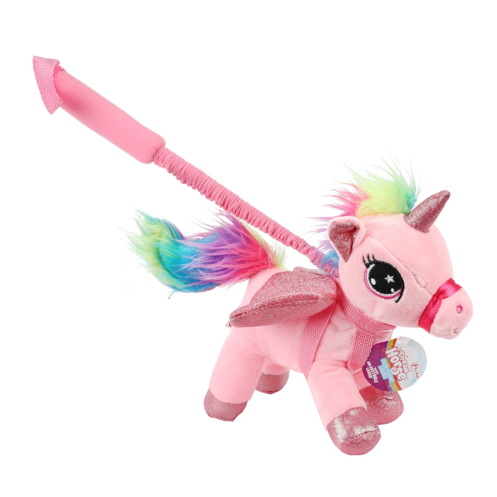 Jucărie de plus unicorn cu baghetă și ham, 19×30×21 cm, TOI-TOYS 37152Z
