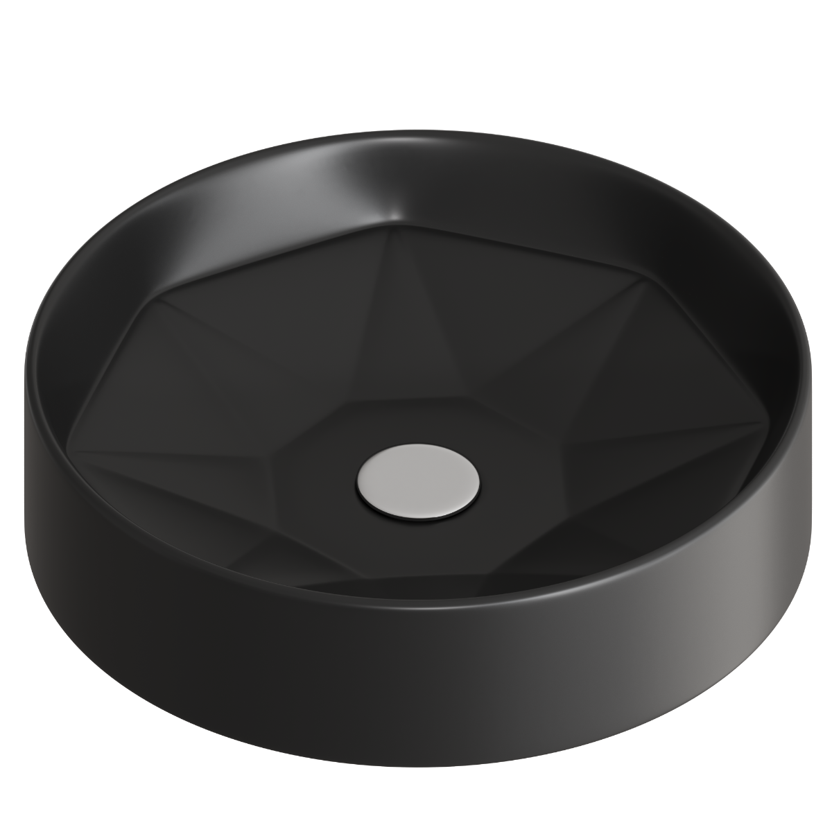 Lavoar baie pe blat Emerald, 42 x 42 x 11 cm, ceramică, negru mat Celesta 277750