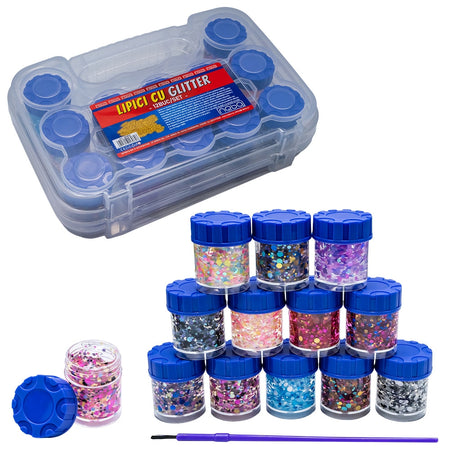 Lipici cu glitter, 15g, 12 buc/set - NEBO