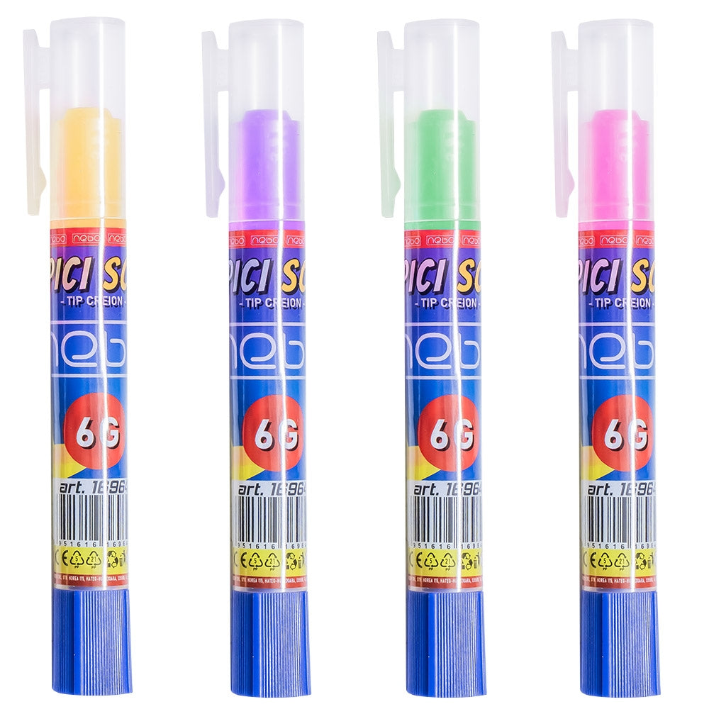 Lipici solid tip creion 6g, pentru crafting și școală, NEBO 16964