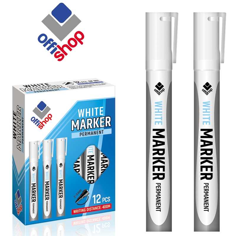 Marker Permanent Alb, 2-4 Mm