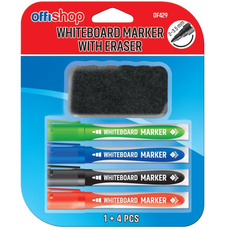 Marker Whiteboard, 4 Cul/Set+Burete Of429 Offishop