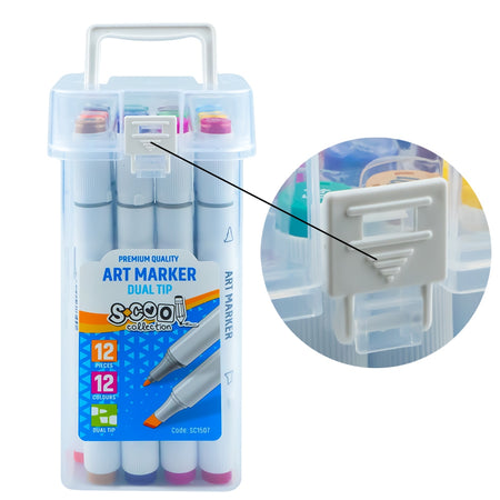 Markere Cu 2 Capete, 6mm-3mm, 12 Cul/set