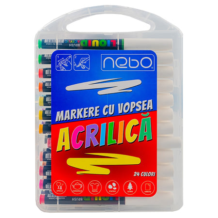Markere Cu Vopsea Acrilica, 24 Cul/set - Nebo