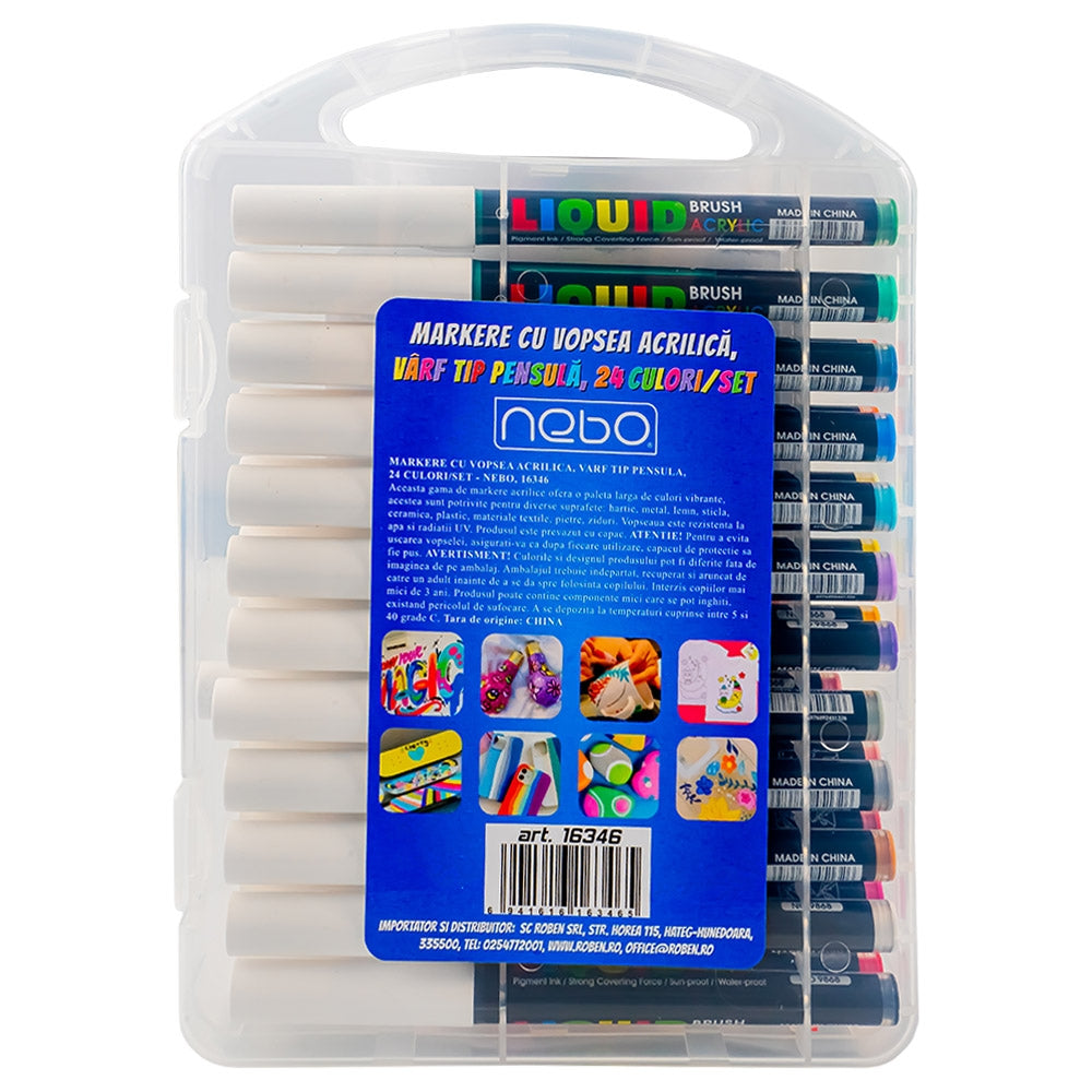 Markere Cu Vopsea Acrilica, 24 Cul/set - Nebo