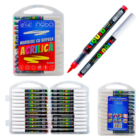 Markere Cu Vopsea Acrilica, 24 Cul/set - Nebo