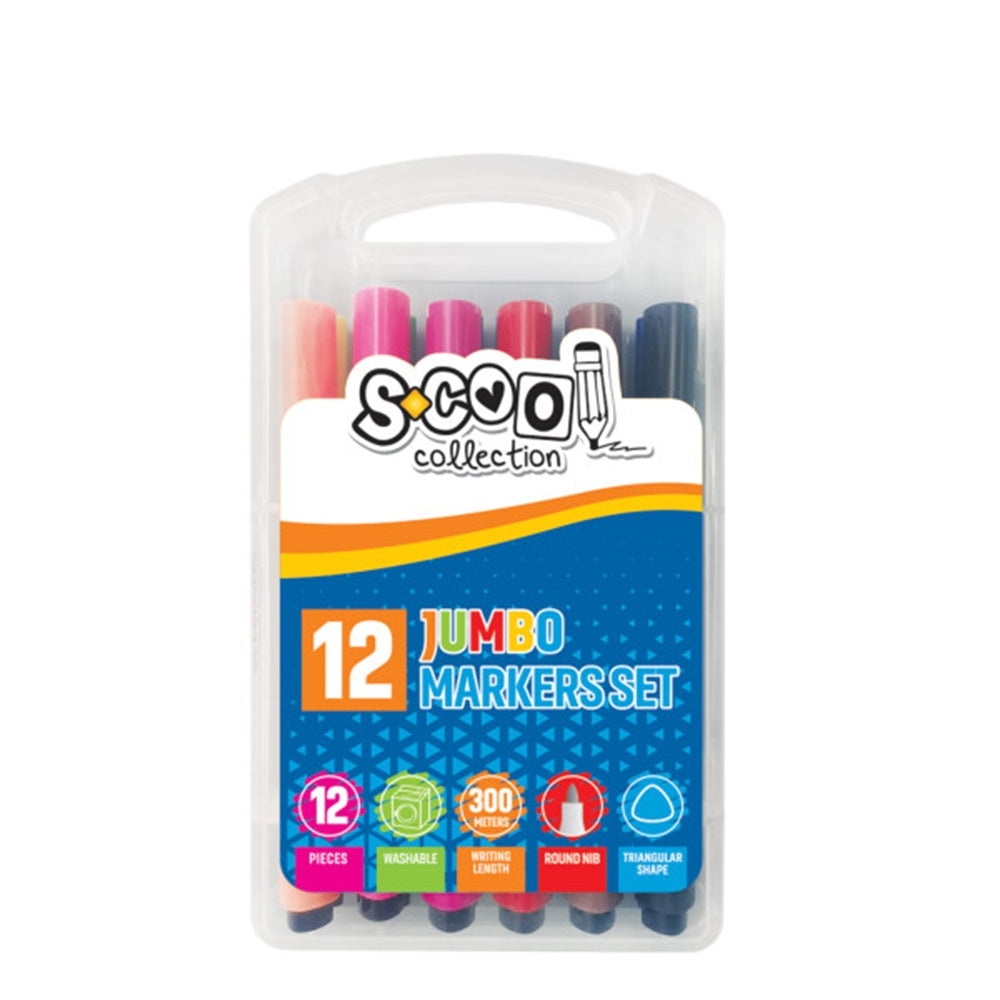 Markere JUMBO, 12 buc/set - S-COOL