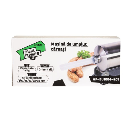 Masina de carnati orizontala 4 kg cu 5 palnii Micul Fermier MF-BU1004-G01