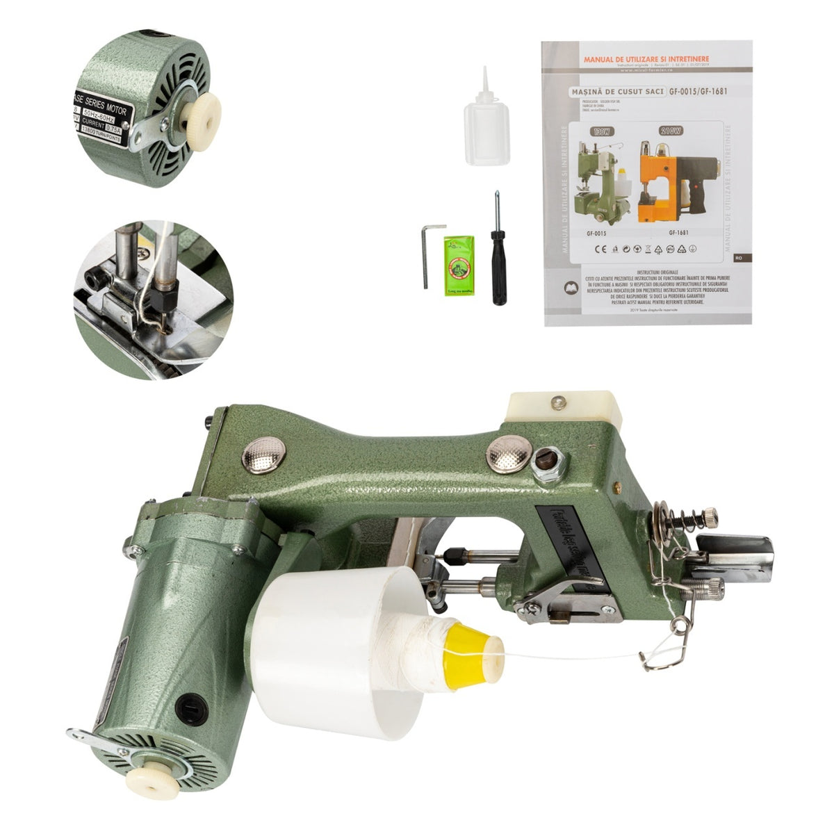 Mașină de cusut saci 130W, portabilă, industrială Micul Fermier GF-0015