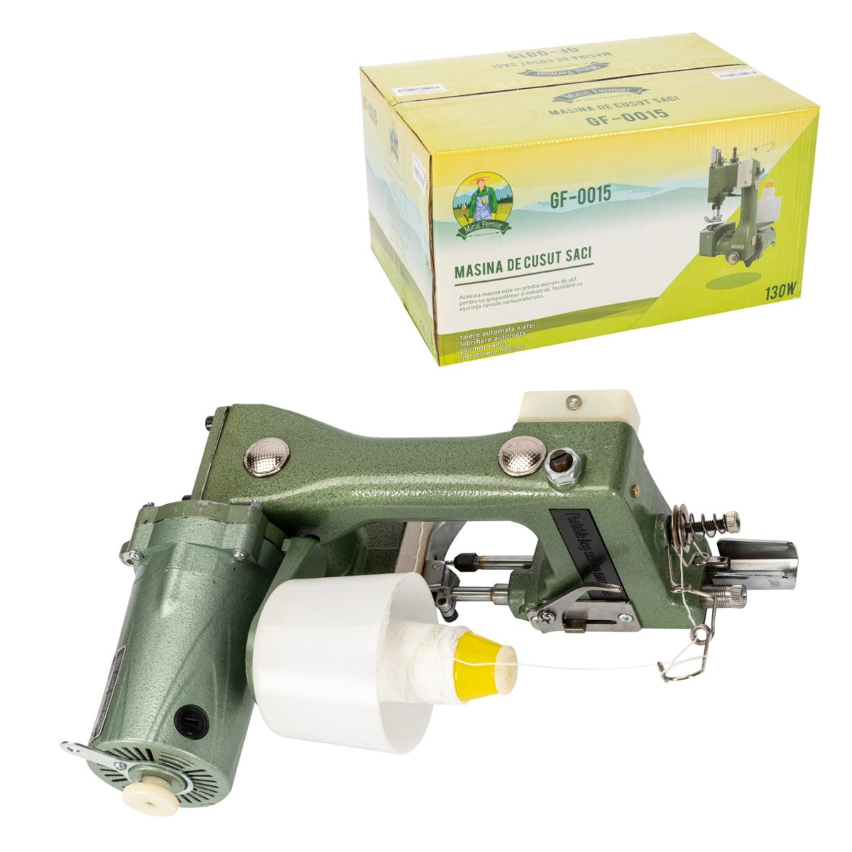 Mașină de cusut saci 130W, portabilă, industrială Micul Fermier GF-0015