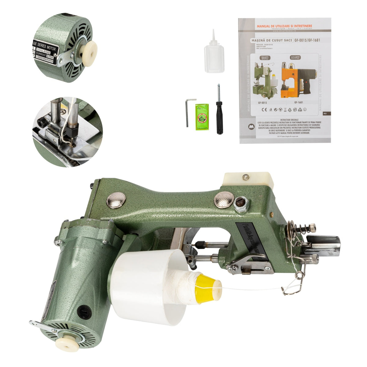 Mașină de cusut saci 130W, portabilă, industrială Micul Fermier GF-0015