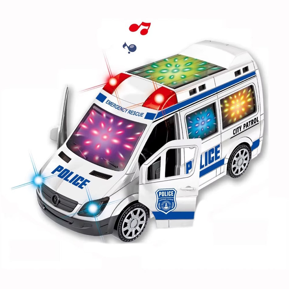 Masina politie, cu lumina si sunet, 13.5x5.5x7