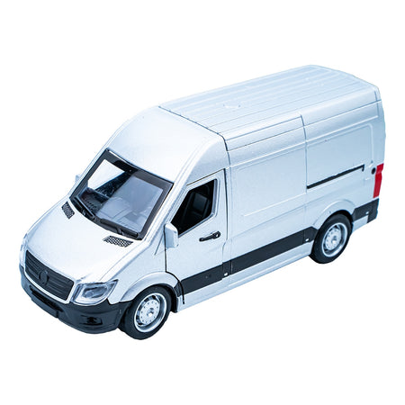 Microbuz din metal cu baterii, mecanism pull-back, lumini și sunete 887-25