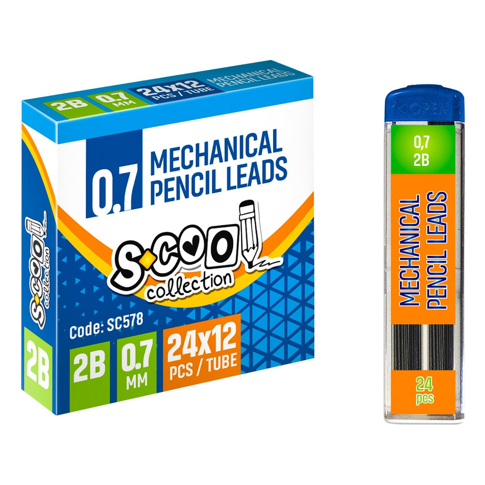 Mine creion mecanic 0,7 mm 2B set 24 bucăți S-COOL / OFFISHOP SC578