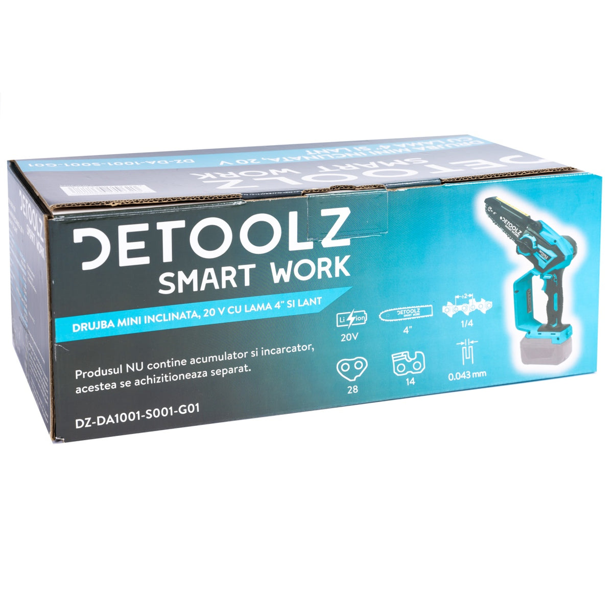 Mini drujbă pe acumulator, înclinată, Detoolz 20V Detoolz DZ-DA1001-S001-G01