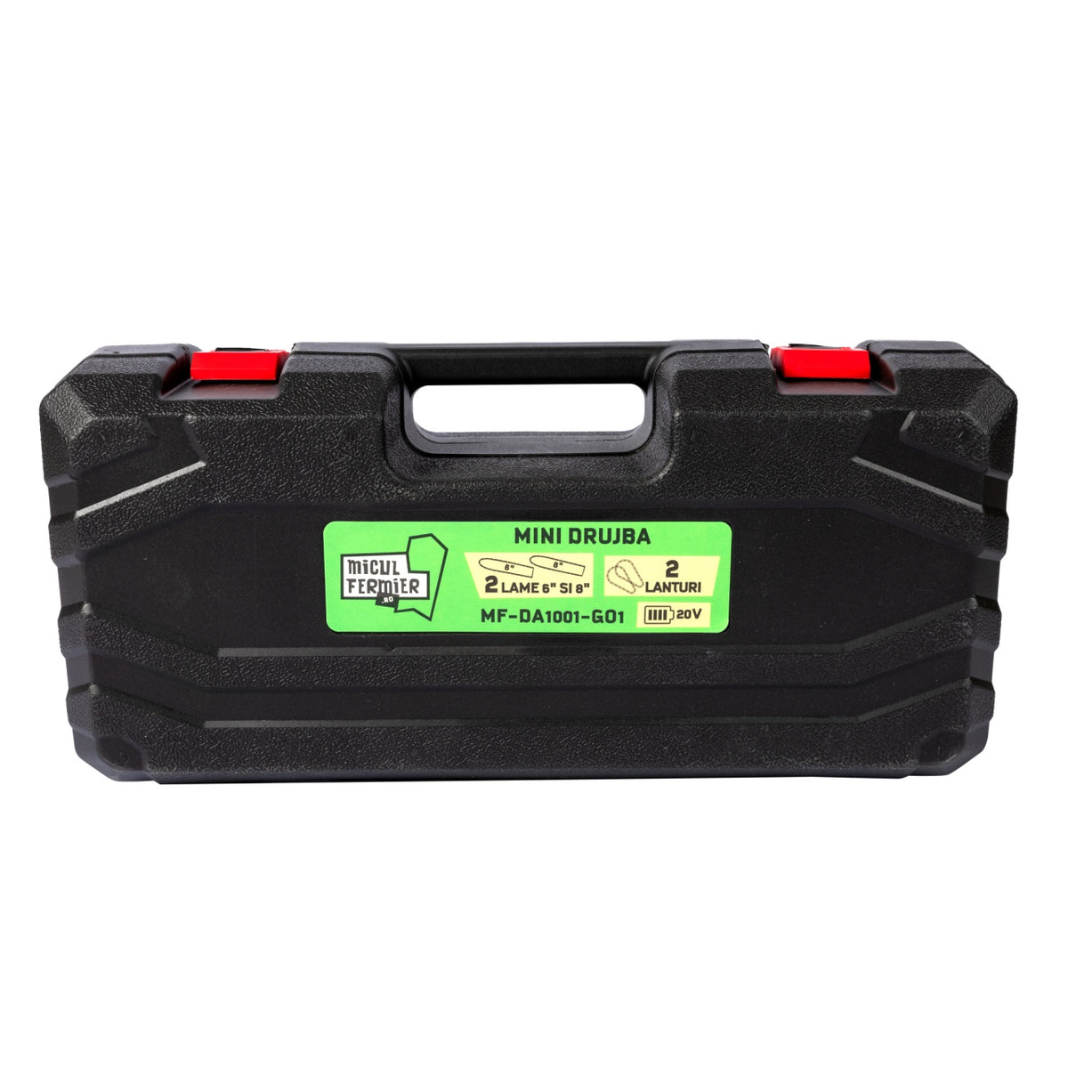 Mini drujbă pe acumulator 20V, 2 lame, 2 lanțuri, Micul Fermier MF-DA1001-G01