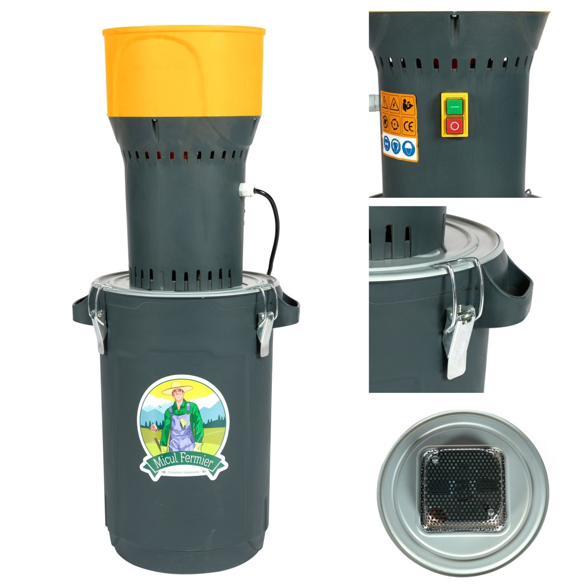 Moară electrică 1000 W cu găleată plastic 25L, viteză 19000 rpm, Micul Fermier GF-2451