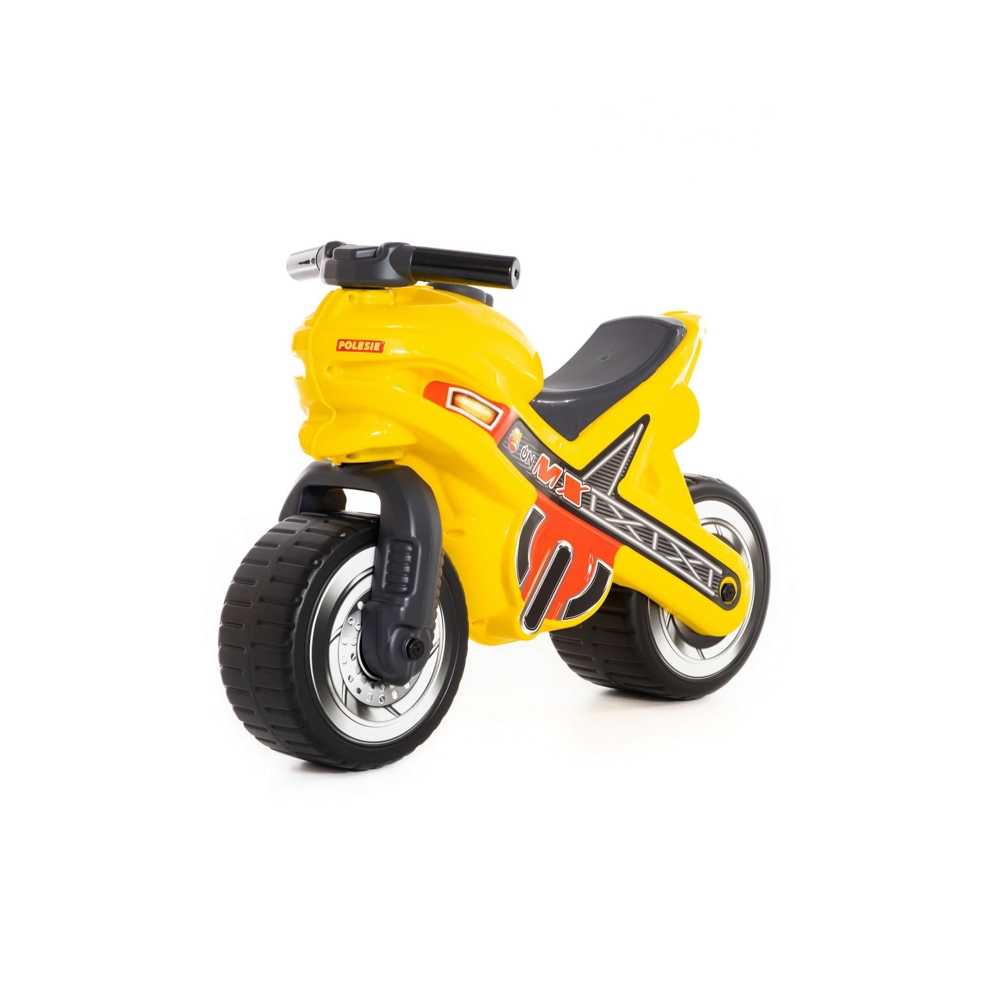 Motocicleta Fara Pedale, Mx-on, Galbena, 70x30x49,3 Cm, Polesie