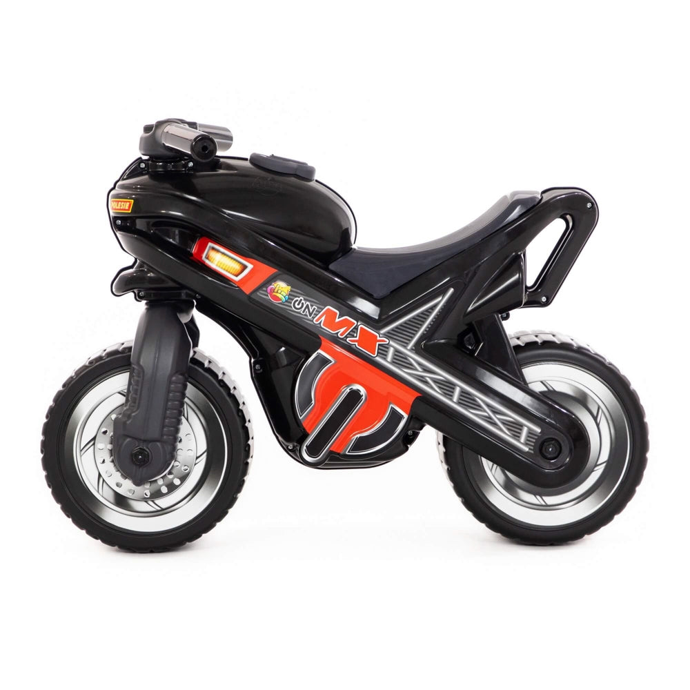 Motocicleta Fara Pedale, Mx-on, Neagra, 70x30x49,3 Cm, Polesie
