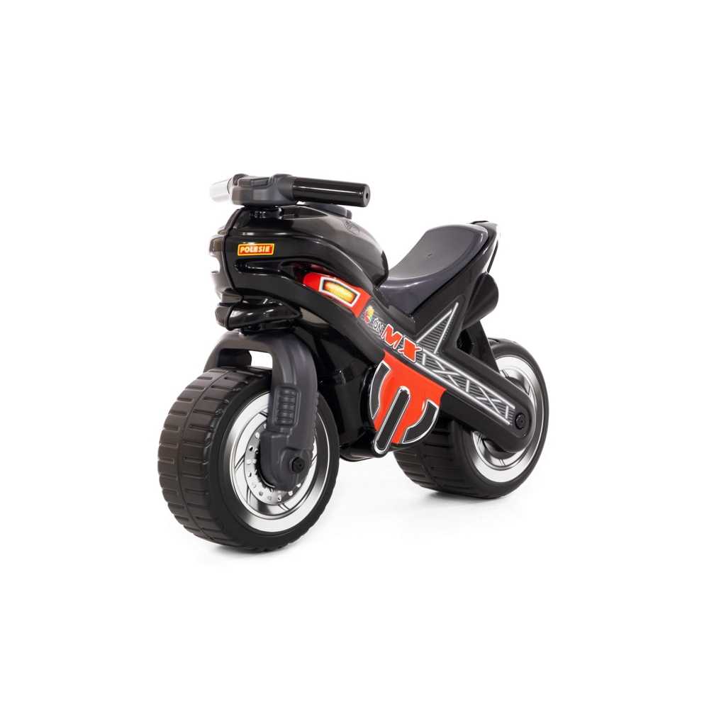 Motocicleta Fara Pedale, Mx-on, Neagra, 70x30x49,3 Cm, Polesie