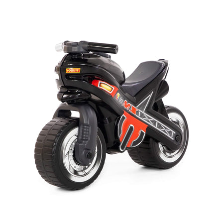 Motocicleta Fara Pedale, Mx-on, Neagra, 70x30x49,3 Cm, Polesie