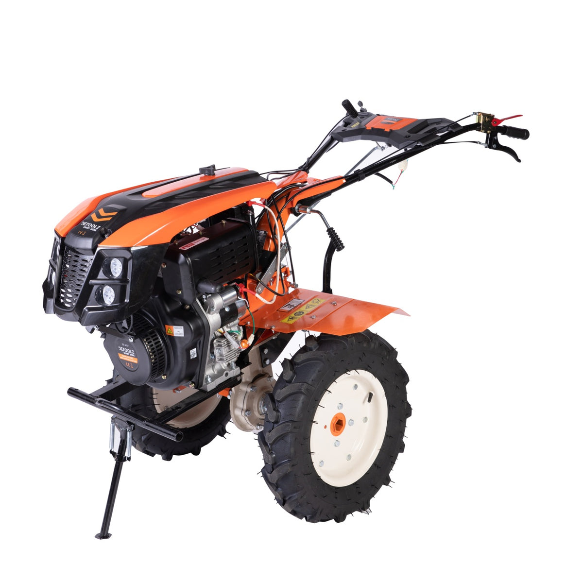 Motocultor 10CP, 418CC, plug reversibil mare, roți metal, Detoolz DZ-M127