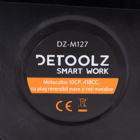 Motocultor 10CP, 418CC, plug reversibil mare, roți metal, Detoolz DZ-M127