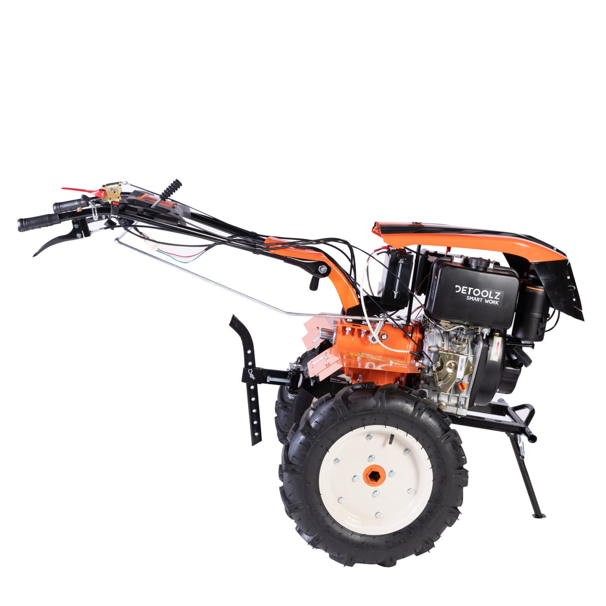Motocultor 10CP, 418CC, plug reversibil mare, roți metal, Detoolz DZ-M127