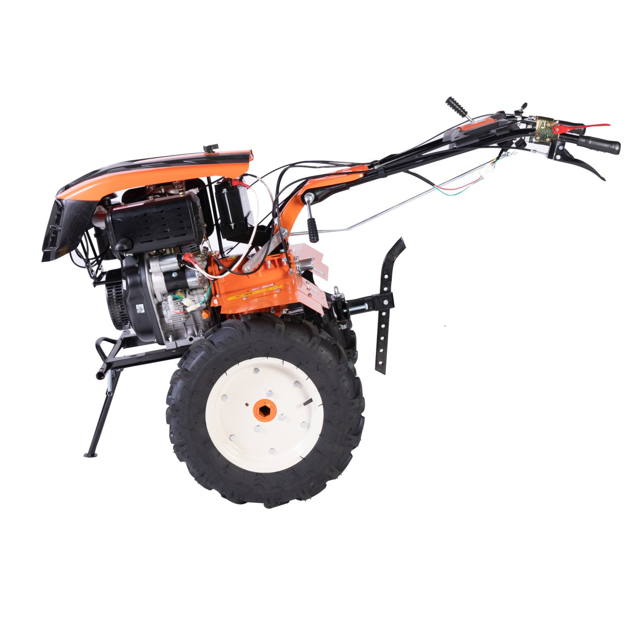 Motocultor 10CP, 418CC, plug reversibil mare, roți metal, Detoolz DZ-M127