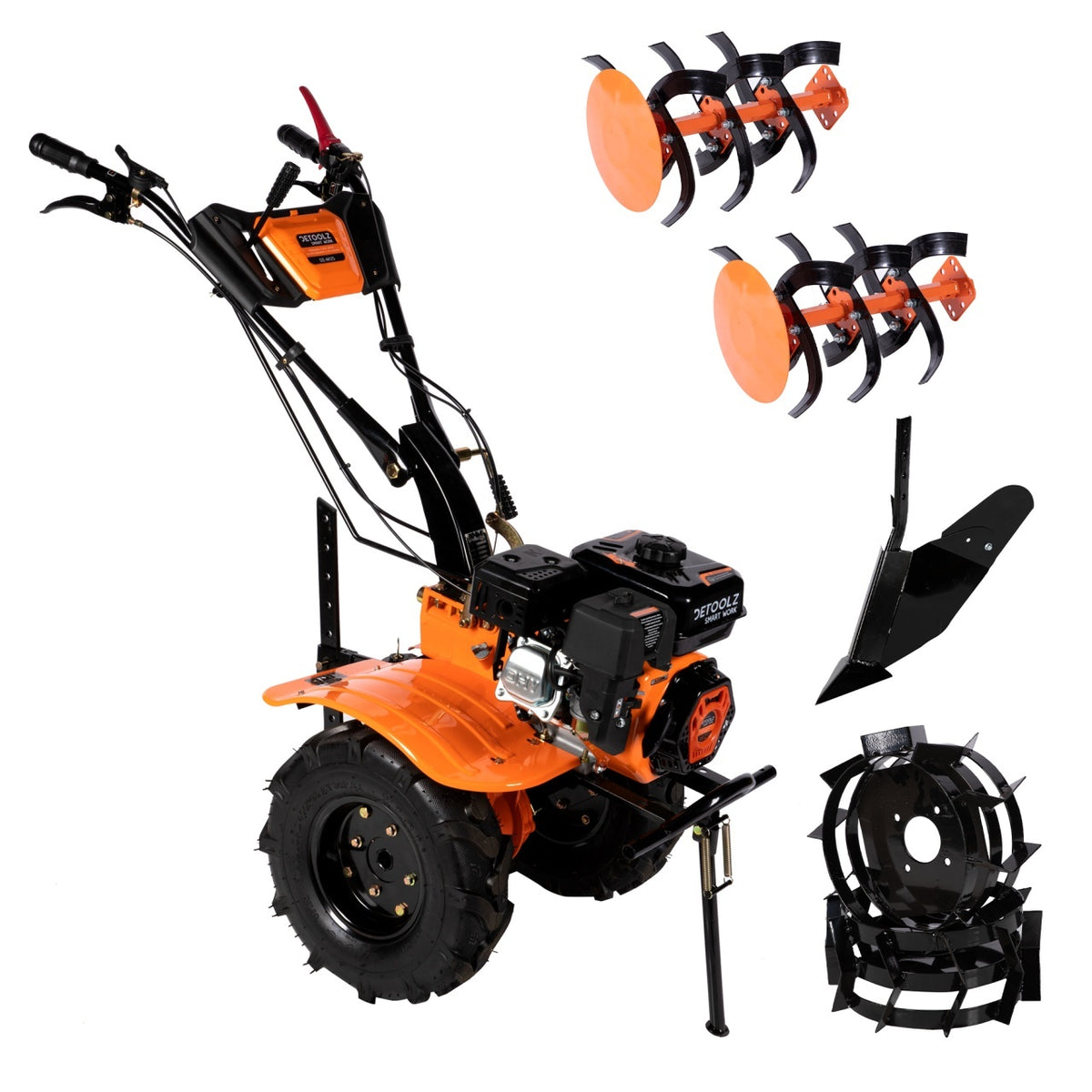 Motocultor 7.5CP, 212CC, rarita ajustabilă, roți metalice, Detoolz DZ-M125